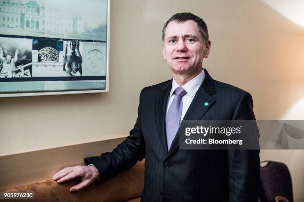 Laszlo Wolf, deputy chief executive officer of OTP Bank Plc., poses for a photograph following an interview at the Euromoney Central And Eastern...