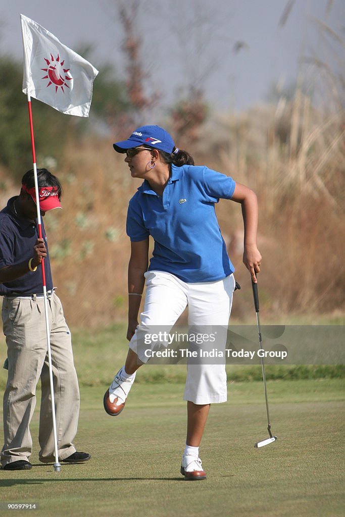 Golfer Pallavi Jain during Delhi Women's PG Tournament at Golden Green Golf club Gurgaon, Haryana.