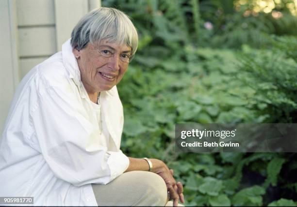 Science Fiction Writer Ursula K. Le Guin poses for portrait in her house on July 5, 2001 in Portland, Oregon.