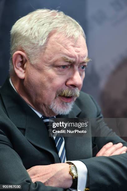 Jacek Majchrowski, the Mayor of the Royal Capital City of Krakow , during a press conference on the Krakow celebrations of the 100th anniversary...