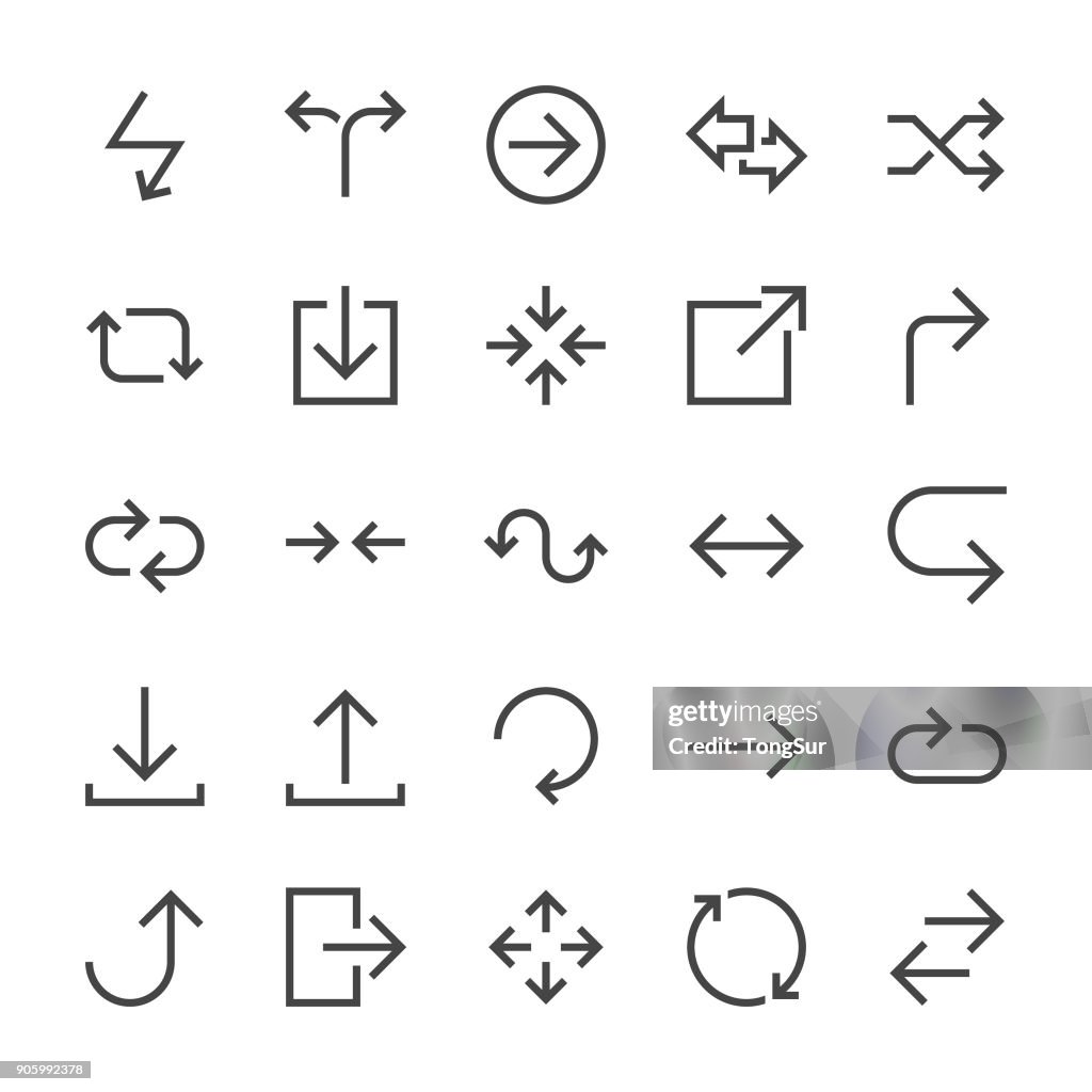 Arrows Icons - MediumX Line