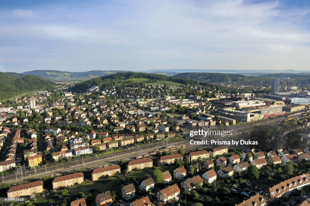 Aerial view of the city of Winterthur