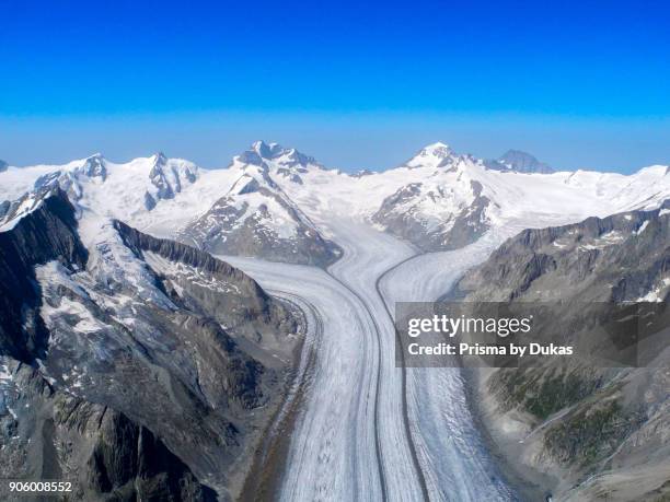 Aerial view of the Grosser Aletsch Glacier.