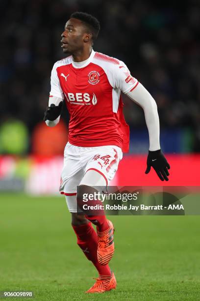 Devante Cole of Fleetwood Town during The Emirates FA Cup Third Round Replay match between Leicester City and Fleetwood Town at The King Power...