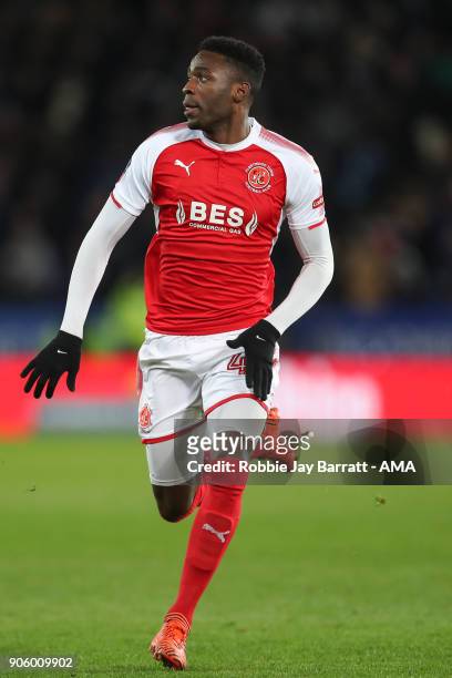 Devante Cole of Fleetwood Town during The Emirates FA Cup Third Round Replay match between Leicester City and Fleetwood Town at The King Power...