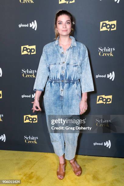 Actress Annie Murphy attends the Premiere Of Pop TV's "Schitt's Creek" Season 4 at ArcLight Hollywood on January 16, 2018 in Hollywood, California.