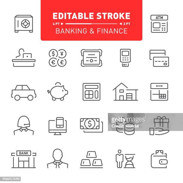 banking and finance icons - bank manager stock illustrations