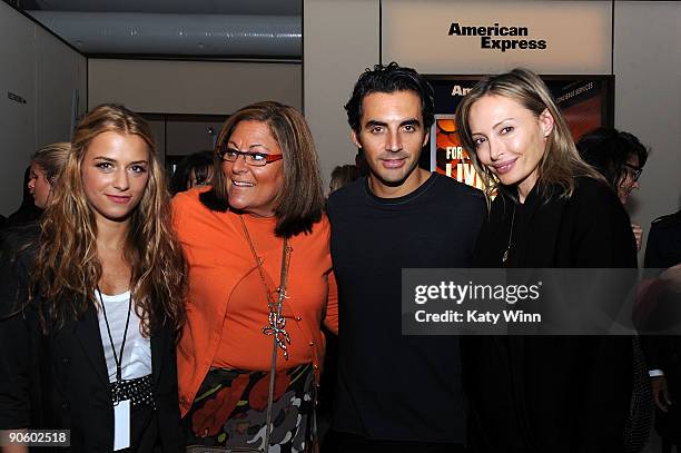 Designer Charlotte Ronson, Senior Vice President of IMG Fashion Fern Mallis, Fashion designer Yigal Azrouel and Lubov Azria attend Mercedes-Benz...