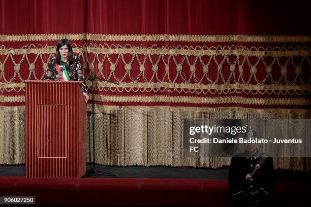 Chiara Appendino at Teatro Carignano on January 17, 2018 in Turin, Italy.