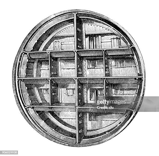 cross section of a thames tunnel (blackwall tunnel) in london - river thames shape stock illustrations