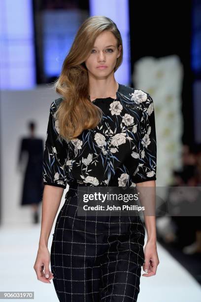 Model walks the runway at the Maisonnoee show during the MBFW Berlin January 2018 at ewerk on January 17, 2018 in Berlin, Germany.