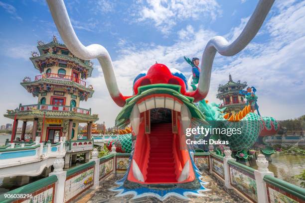 Taiwan, Kaohsiung City, Tsoying District, Lotus Pond, Spring and autumn pavillions.