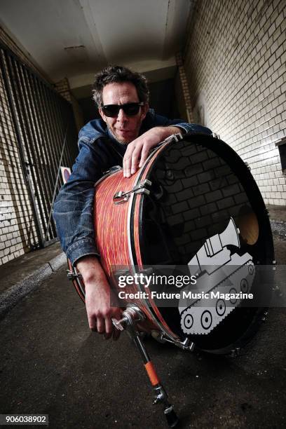 Portrait of German musician and DJ Marco Haas, better known by his recording name T.Raumschmiere, photographed at his Berlin studio on April 13, 2017.