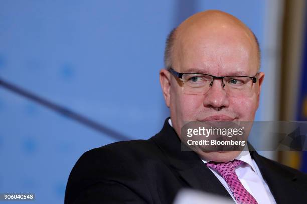 Peter Altmaier, Germanys acting finance minister, reacts during a news conference at the finance ministry in Berlin, Germany, on Wednesday, Jan. 17,...