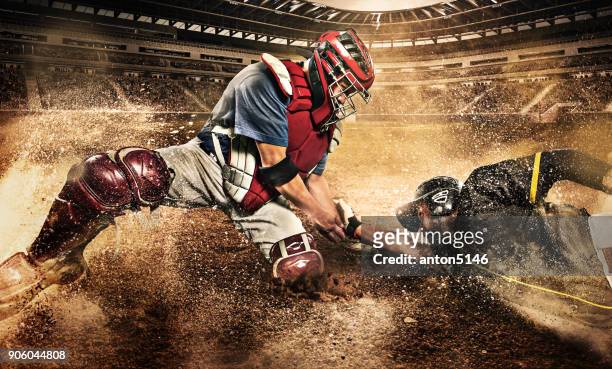 two baseball players in competition - baseball sport stock pictures, royalty-free photos & images