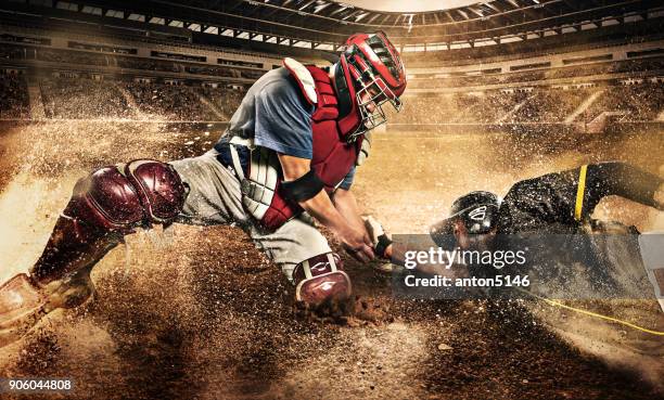 two baseball players in competition - baseball home run stock pictures, royalty-free photos & images