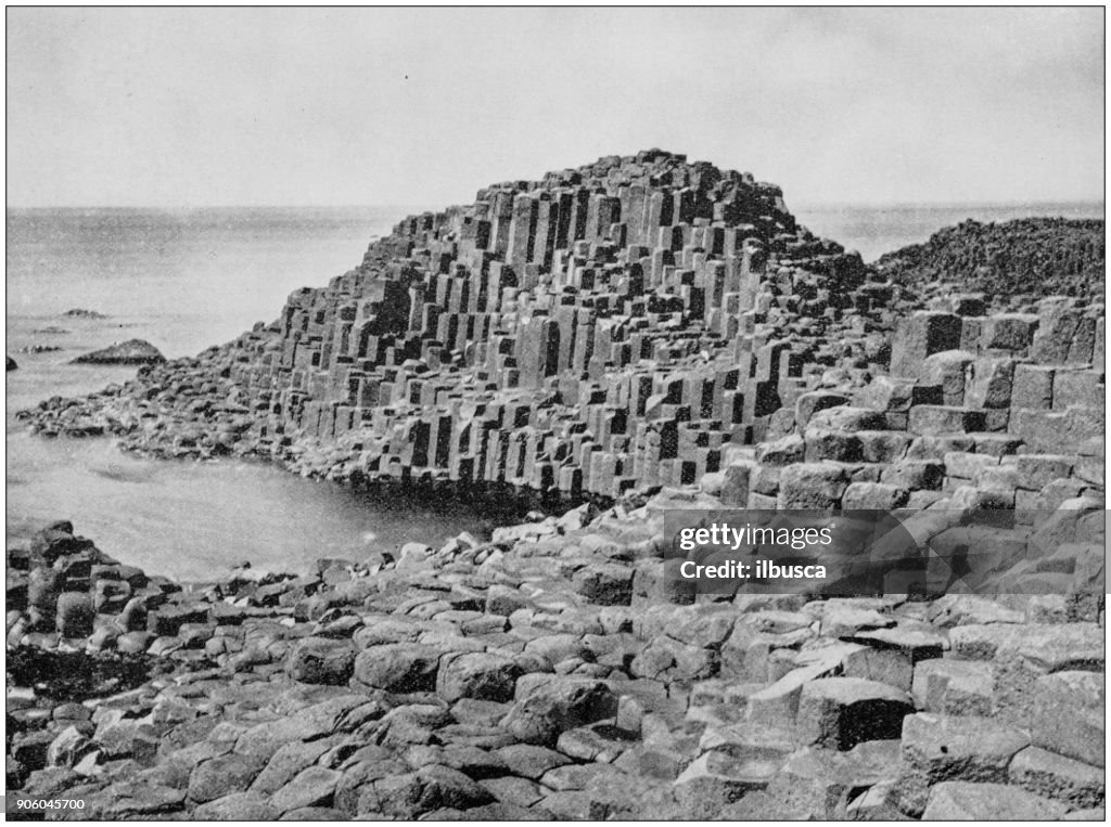 Antique photograph of World's famous sites: Giant's Causeway, Ireland
