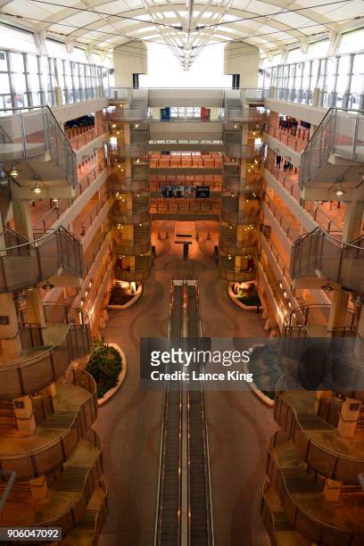 An empty parking garage walkway is seen at Raleigh-Durham International Airport on January 17, 2018 in Morrisville, North Carolina. Governor Roy...