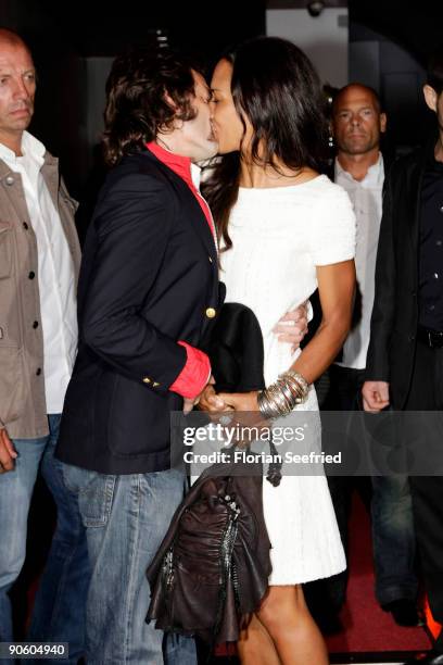 Barbara Becker and her husband Arne Quinze arrive at the wedding dinner party the day after the wedding of Barbara Becker and Arne Quinze at Q Hotel...