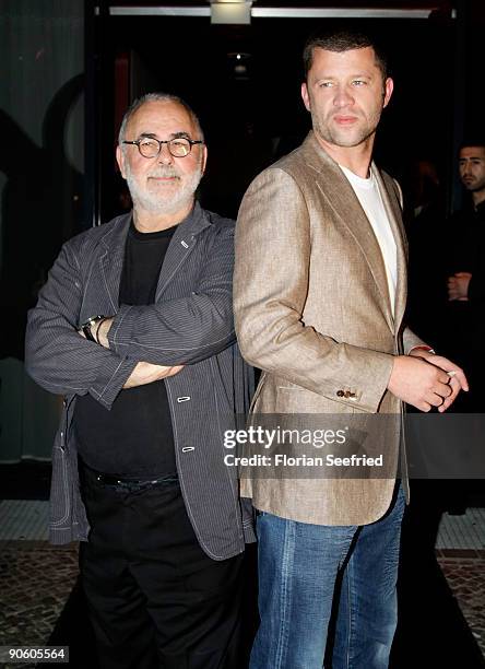 Udo Walz and his husband Carsten Thamm arrive at the wedding dinner party the day after the wedding of Barbara Becker and Arne Quinze at Q Hotel on...