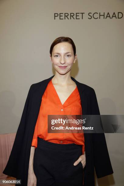 Katharina Schuettler attends the Perret Schaad presentation during 'Der Berliner Salon' AW 18/19 at Kronprinzenpalais on January 17, 2018 in Berlin,...