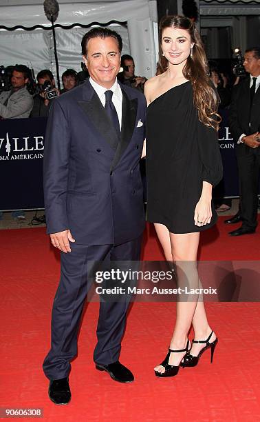 Actor Andy Garcia and his daughter, US actress Dominik Garcia-Lorido pose for the screening of the movie 'City Island' directed by US film director...