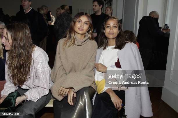 Wana Limar and Rabea Schif attend the Perret Schaad presentation during 'Der Berliner Salon' AW 18/19 at Kronprinzenpalais on January 17, 2018 in...