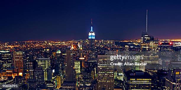 view at night - rockefeller center view stock pictures, royalty-free photos & images