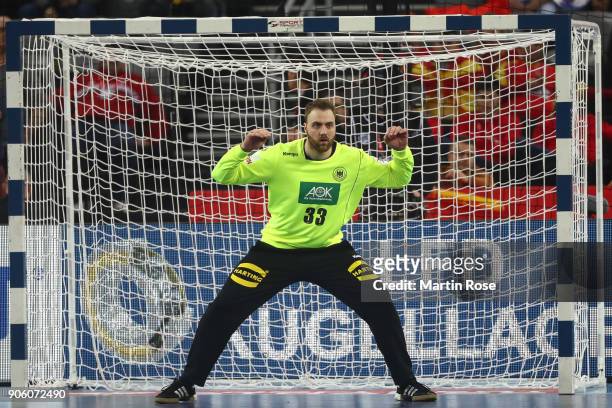Andreas Wolff of Germany during the Men's Handball European Championship Group C match between Germany and FYR Macedonia at Arena Zagreb on January...