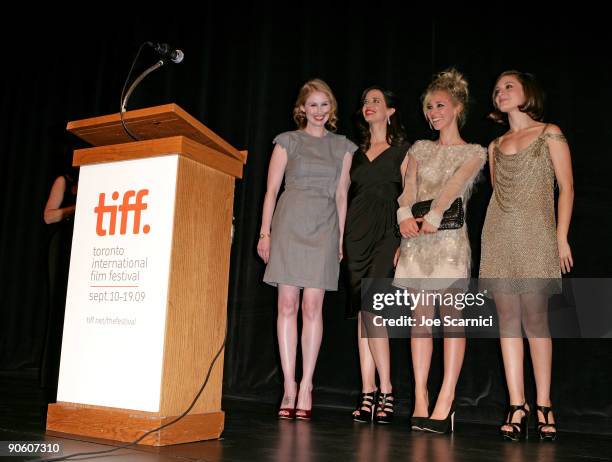 Jordan Scott, Eva Green, Juno Temple, and Maria Valverde attends the "Cracks" Premiere at Winter Garden during the 2009 Toronto International Film...