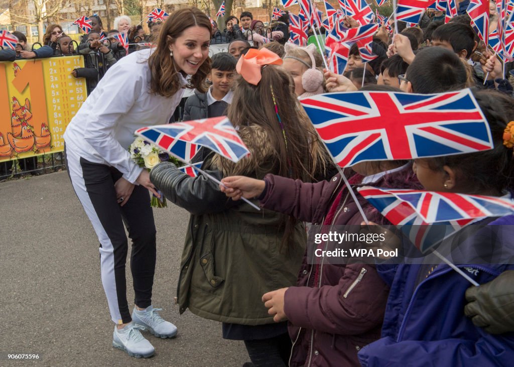 The Duchess of Cambridge Visits The Wimbledon Junior Tennis Initiative