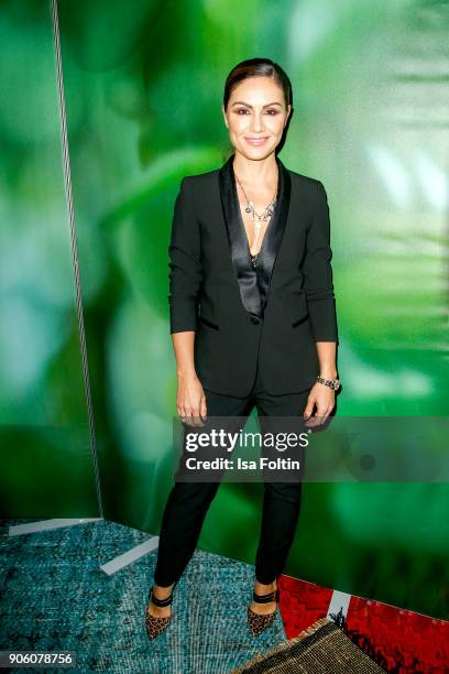 German presenter Nazan Eckes attends the Thomas Sabo Press Cocktail during the Mercedes-Benz Fashion Week Berlin A/W 2018 at China Club on January...