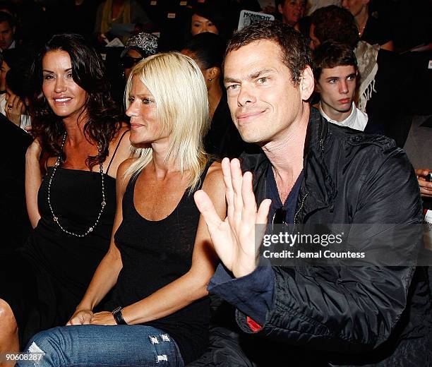 Model Janis Dickenson, Lizzy Grubman and Vince Shlomi attend Monarchy Collection Spring 2010 Fashion Show at the Tent at Bryant Park on September 11,...