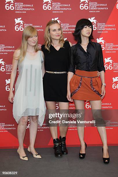 Actress Sarah Polley, Diane Kruger and Linh Dan Pham attend the "Mr. Nobody" photocall at the Palazzo del Casino during the 66th Venice Film Festival...