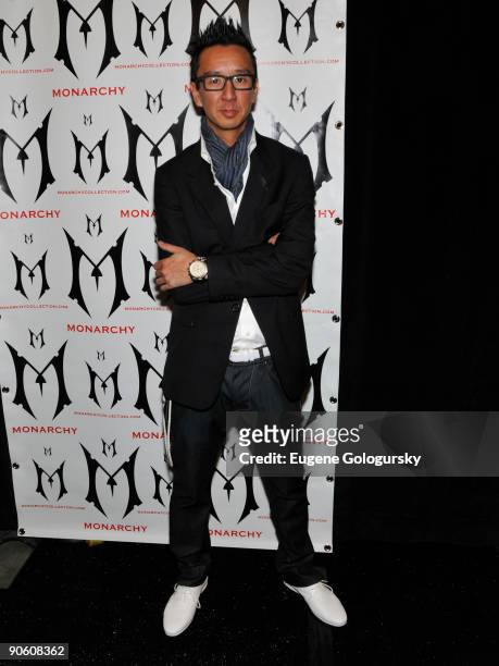 Eric Kim attends the Monarchy Show during Mercedes-Benz Fashion Week Spring 2010 at Bryant Park on September 11, 2009 in New York City.