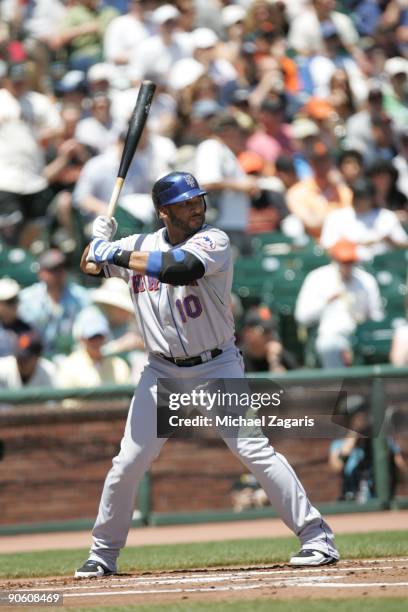 Gary Sheffield of the New York Mets at bat during the game against the San Francisco Giants at AT&T Park on May 16, 2009 in San Francisco,...