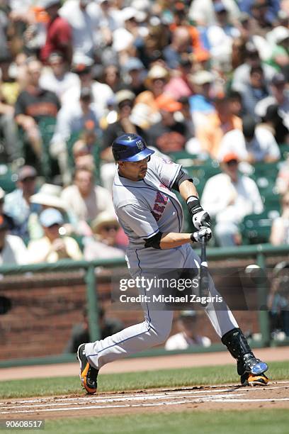 Carlos Beltran of the New York Mets swings at a pitch during the game against the San Francisco Giants at AT&T Park on May 16, 2009 in San Francisco,...