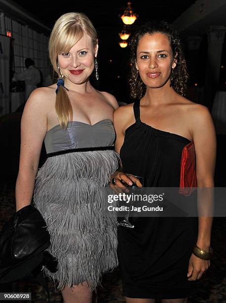 Actress Kristin Booth and actress Athena Karkanis arrive at the Toronto International Film Festival opening night party held at the Liberty Grande on...
