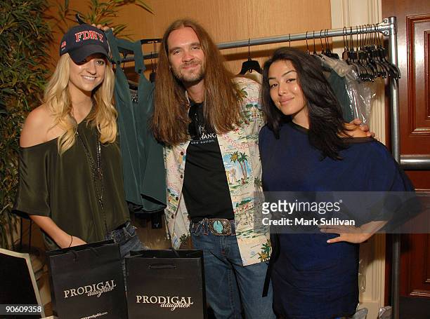 Joni Frazier of Prodical Daughter, musician Bo Bice and Kristian Portillo attend the Caregivers� Luncheon at the St. Regis Monarch Beach Resort on...