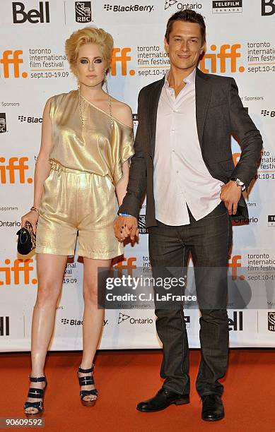 Actress Charlotte Sullivan and director Peter Stebbings arrive at the Toronto International Film Festival opening night party held at the Liberty...