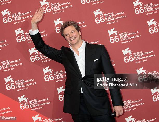 Actor Colin Firth attends the ''A Single Man'' photocall at the Palazzo del Casino during the 66th Venice Film Festival on September 11, 2009 in...