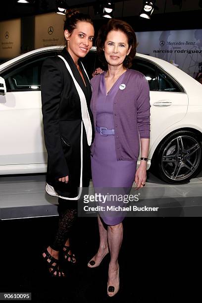Jillian Sanz and Model Dayle Haddon attend Fashion Week Spring 2010 presented by Mercedes-Benz at Bryant Park on September 11, 2009 in New York City.