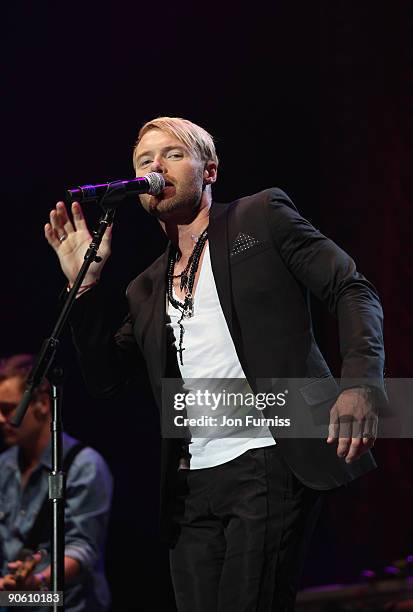 Ronan Keating on stage at the O2 Rockwell concert in aid of Nordoff-Robbins Music Therapy at 02 Arena on September 11, 2009 in London, England.
