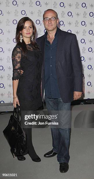 Paul McKenna and partner arrive for the O2 Rockwell concert in aid of Nordoff-Robbins Music Therapy at 02 Arena on September 11, 2009 in London,...