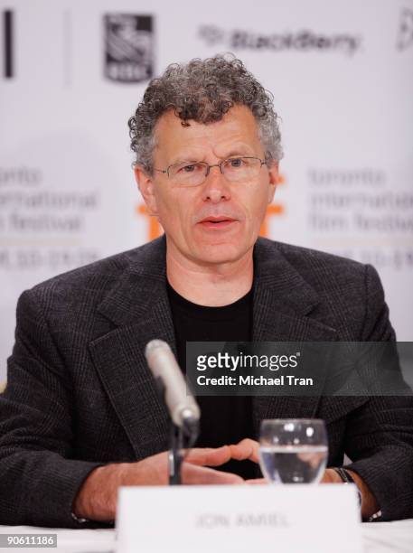 Director Jon Amiel attends the "Creation" press conference during the 2009 Toronto International Film Festival held at Sutton Place Hotel on...