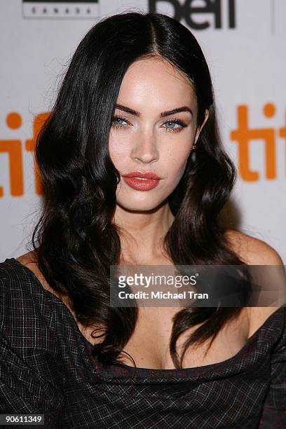 Actress Megan Fox attends the "Jennifer's Body" press conference during the 2009 Toronto International Film Festival held at Sutton Place Hotel on...