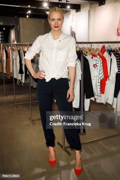 Franziska Knuppe during the presentation of her new Spring/Summer 2018 collection for Bonita at P7 Gallery on January 17, 2018 in Berlin, Germany.