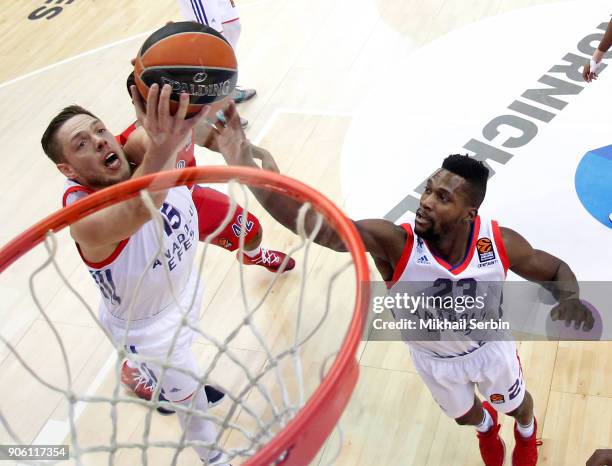 Brock Motum, #12 and Toney Douglas, #23 of Anadolu Efes Istanbul in action during the 2017/2018 Turkish Airlines EuroLeague Regular Season game...