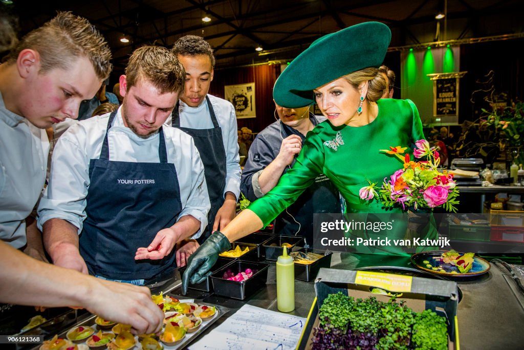 Queen Maxima Of The Netherlands Opens Bio Fair In Zwolle