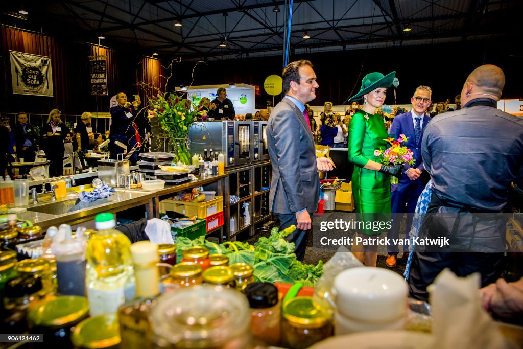 Queen Maxima Of The Netherlands Opens Bio Fair In Zwolle